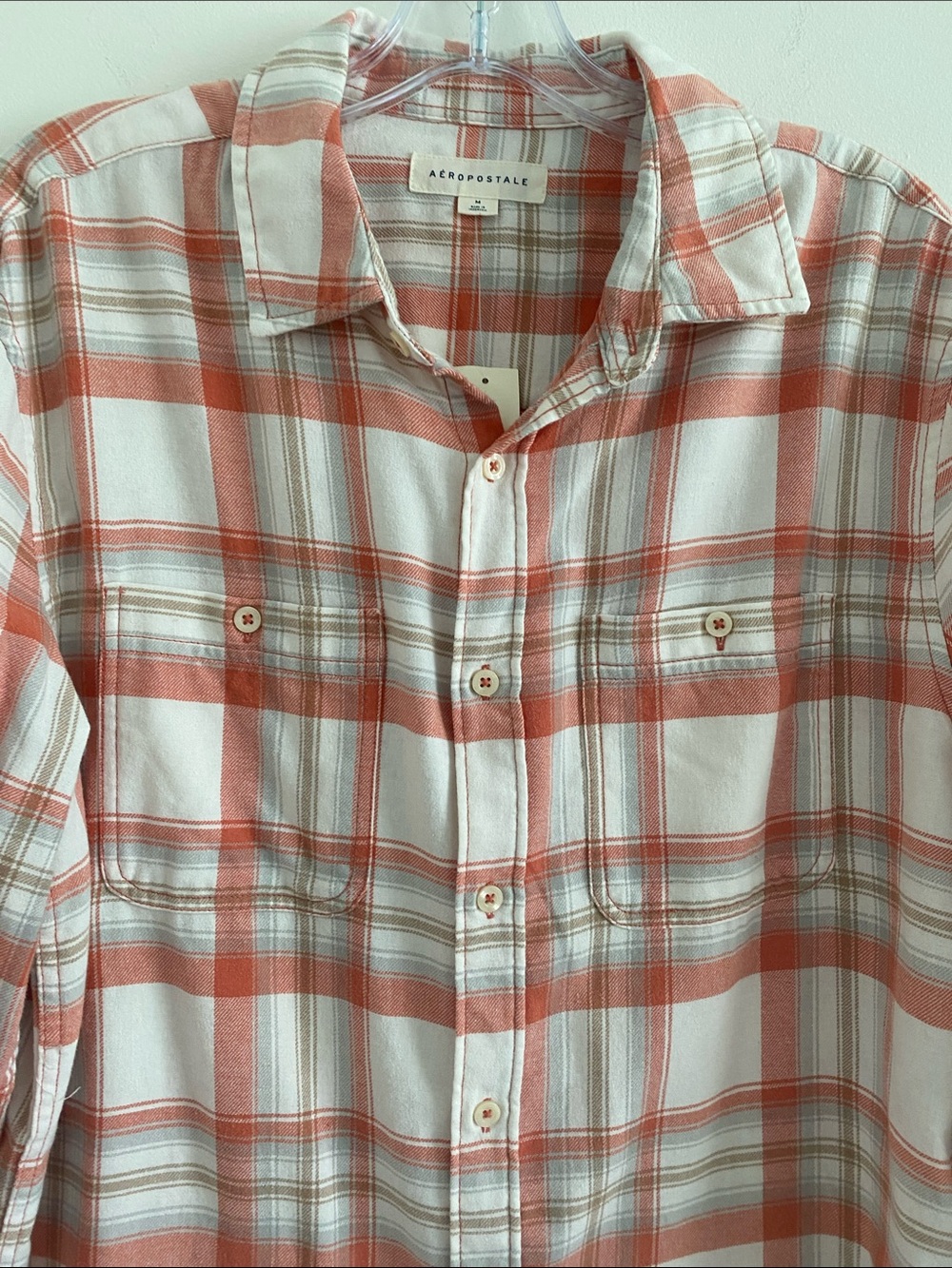 Aeropostale Soft Plaid Button Down Flannel Shirt Size (M) NWT